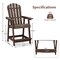 Costway 1/2/4 PCS Tall Bar Stool HDPE Patio Chair with Armrest Footrest Home Indoor Outdoor Brown